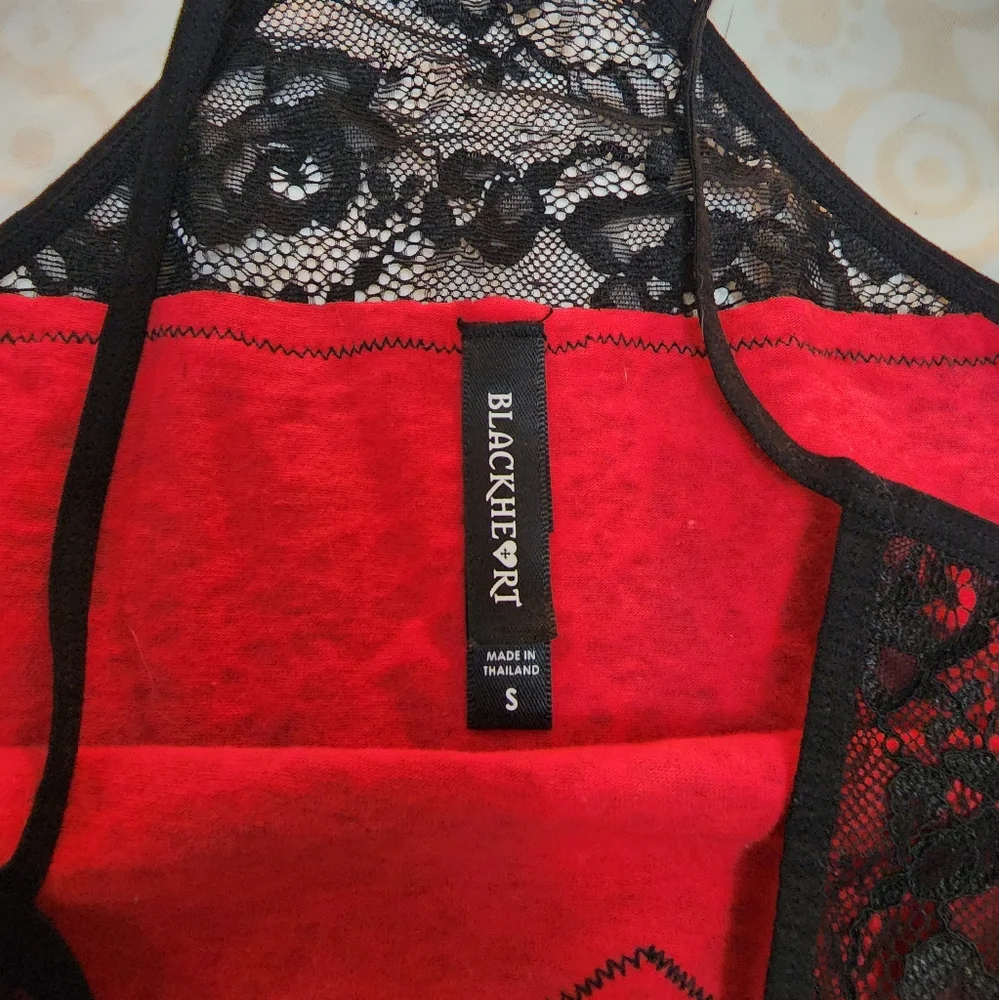 SOLD! BlackHeart - Red & Black Cheetah Print Tank Top - Picture 6 of 7